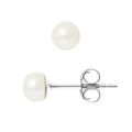 Boucles d'Oreilles en Argent 925/1000 avec Perles de Culture Blanche