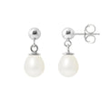 Boucles d'Oreilles en Argent 925/1000 avec Perles de Culture Blanche