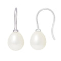 Boucles d'Oreilles en Argent 925/1000 avec Perles de Culture Blanche