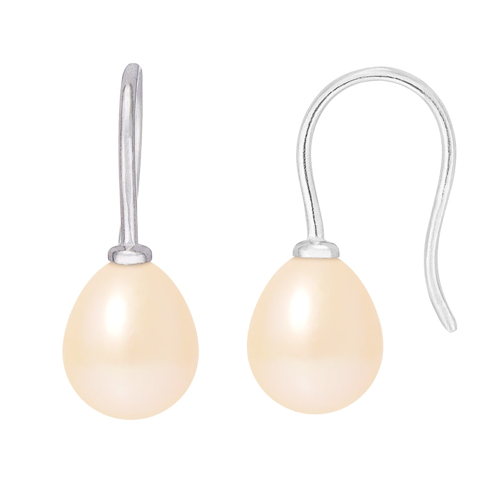 Boucles d'Oreilles en Argent 925/1000 avec Perles de Culture Rose