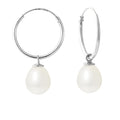 Boucles d'Oreilles en Argent 925/1000 avec Perles de Culture Blanche