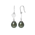 Boucles d’oreilles cœur en argent 925/1000 avec perles de culture de Tahiti