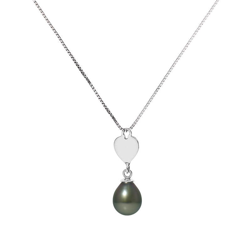 Collier en argent 925/1000 avec perle de culture de Tahiti