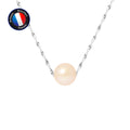 Collier en Or Blanc 9 Carats avec Perles de Culture Rose