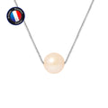 Collier en Or Blanc 9 Carats avec Perles de Culture Rose