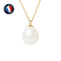Collier en Or Jaune 9 Carats avec Perles de Culture Blanche