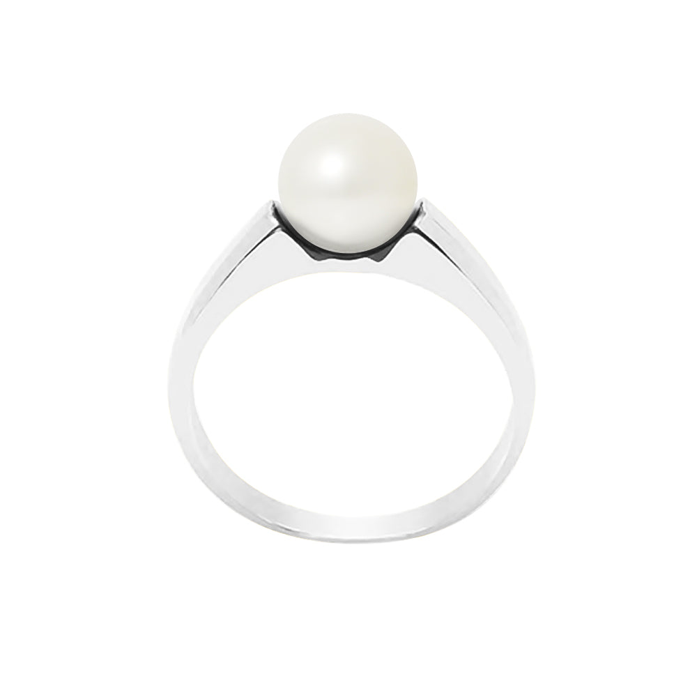 Bague en Argent 925/1000 avec Perles de Culture blanche
