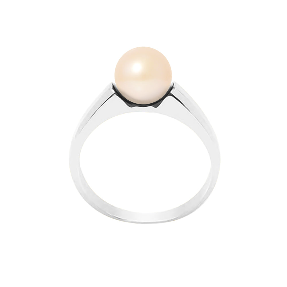 Bague en Argent 925/1000 avec Perles de Culture Rose.