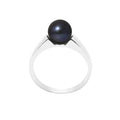 Bague en Argent 925/1000 avec Perles de Culture Noire