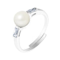 Bague en Argent 925/1000 avec Perles de Culture Blanche