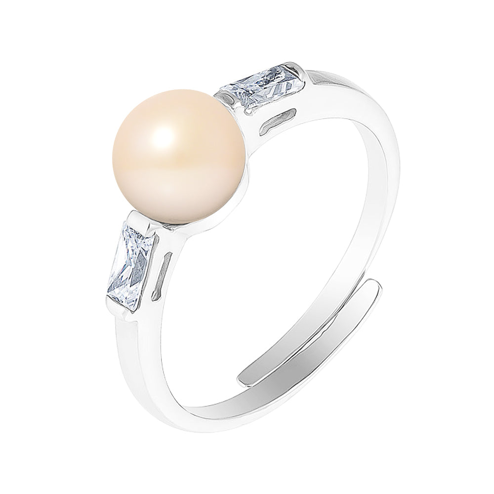 Bague en Argent 925/1000 avec Perles de Culture Rose