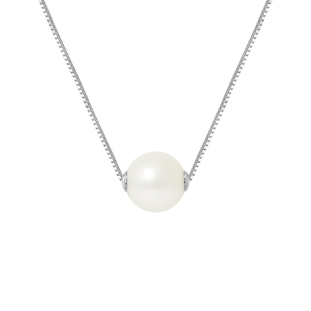 Collier en Argent 925/1000 avec Perle de Culture Blanche
