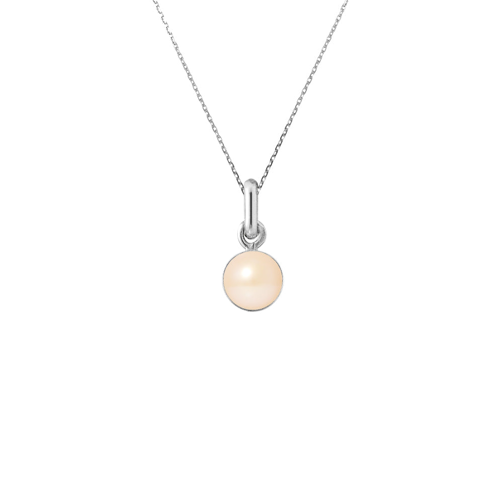 Collier en Argent 925/1000 avec Perle de Culture Rose