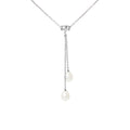 Collier Toi & Moi en Argent 925/1000 avec 2 Perles de Culture d'Eau Douce Blanche