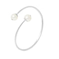 Bracelet en Argent 925/1000 avec 2 Perles de Culture Blanche