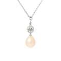 Collier- Perle de Culture d'Eau Douce- Diamètre 8-9 mm Rose - Argent 925 Millièmes