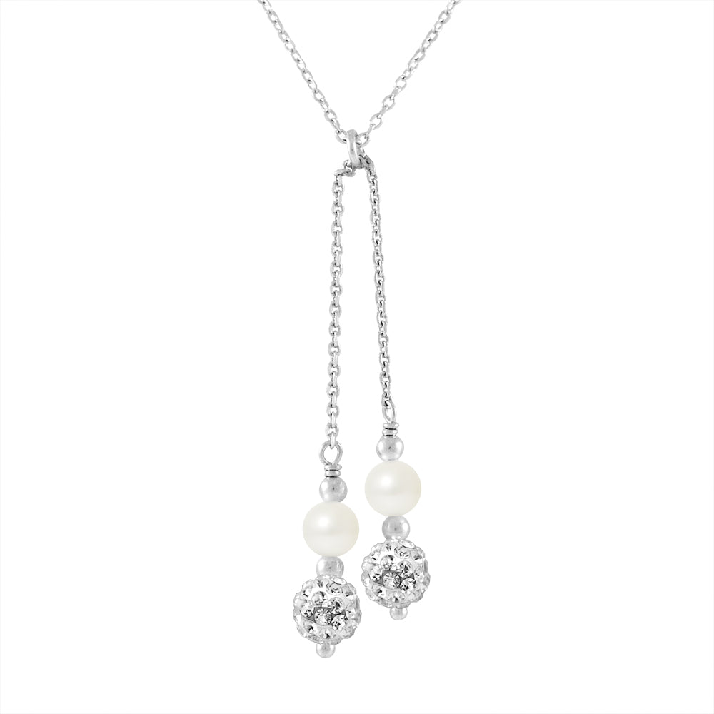 Collier DUO en Argent 925/1000 avec Perles de Culture Blanche