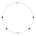 Collier CRISTAL en Argent 925/1000 avec Perles de Culture Noire