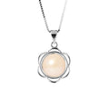 Collier Fleur- Perle de Culture d'Eau Douce  Rose Bouton 8-9 mm - Argent 925 Millièmes
