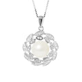 Collier Corolle en Argent 925/1000 avec Perle de Culture d'Eau Douce Blanche