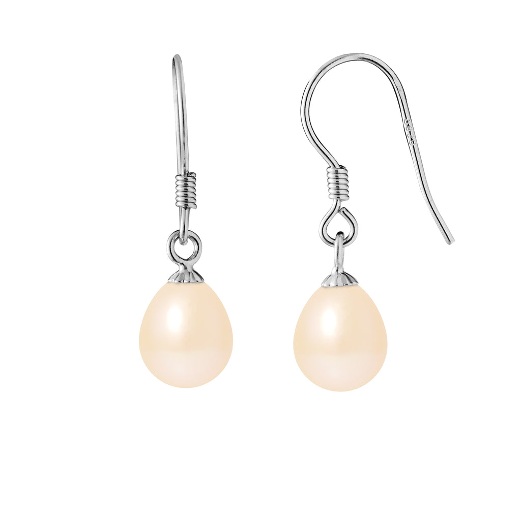 Boucles d'Oreilles en Argent 925/1000 avec Perles de Culture Rose