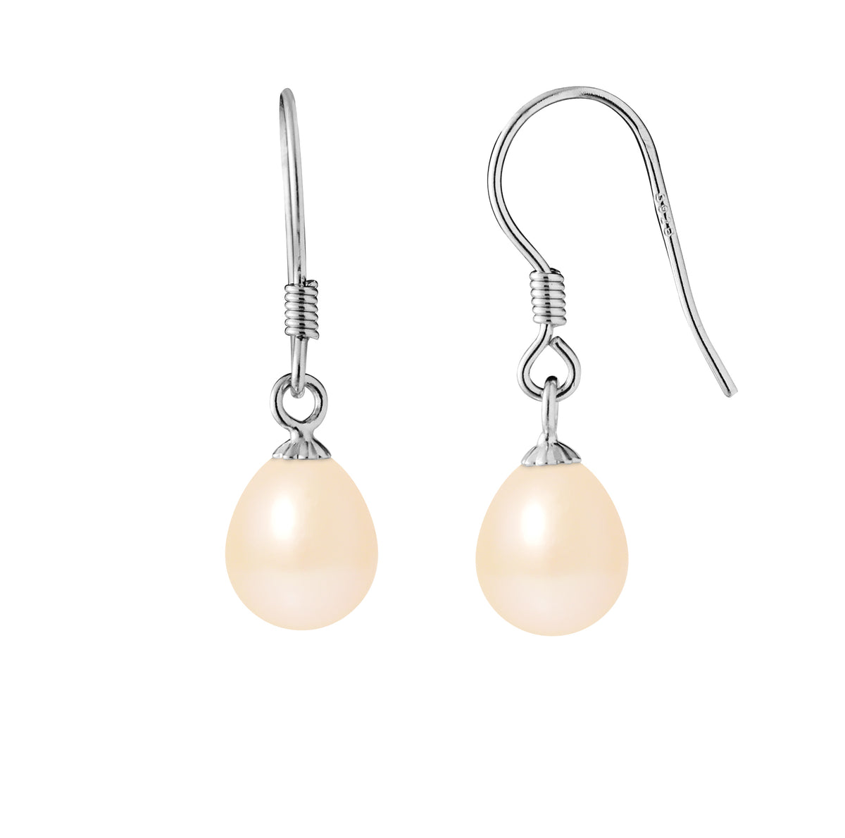 Boucles d'Oreilles en Argent 925/1000 avec Perles de Culture Rose