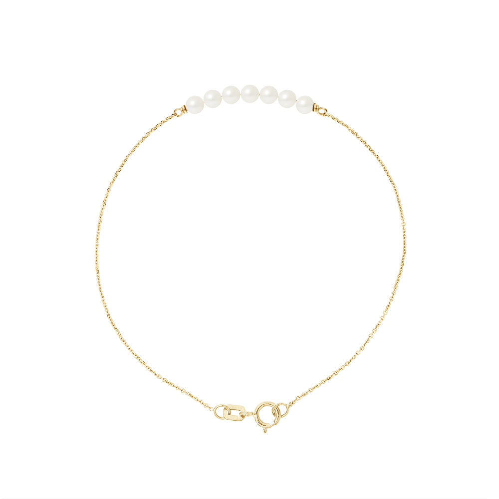 Bracelet en Or Jaune avec Perle de Culture Blanche