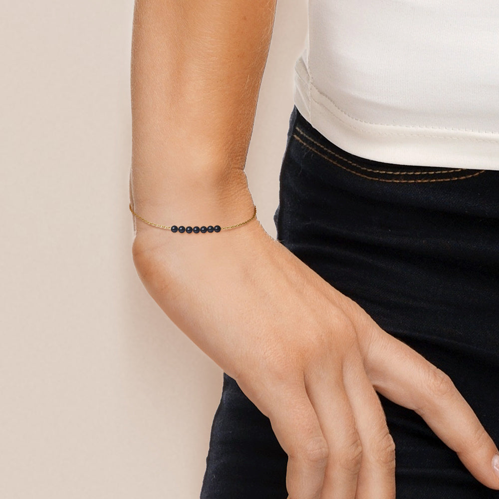 Bracelet en Or Jaune avec Perle de Culture Noire