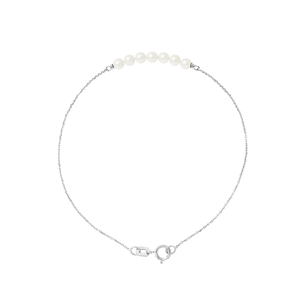 Bracelet en Or Blanc avec Perle de Culture Blanche