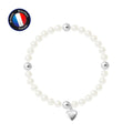 Bracelet Porte Bonheur en argent 925/1000 avec Perle de culture Blanche