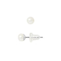 Boucle d'Oreilles en Or Blanc 9 Carats avec Perles de Culture Blanche