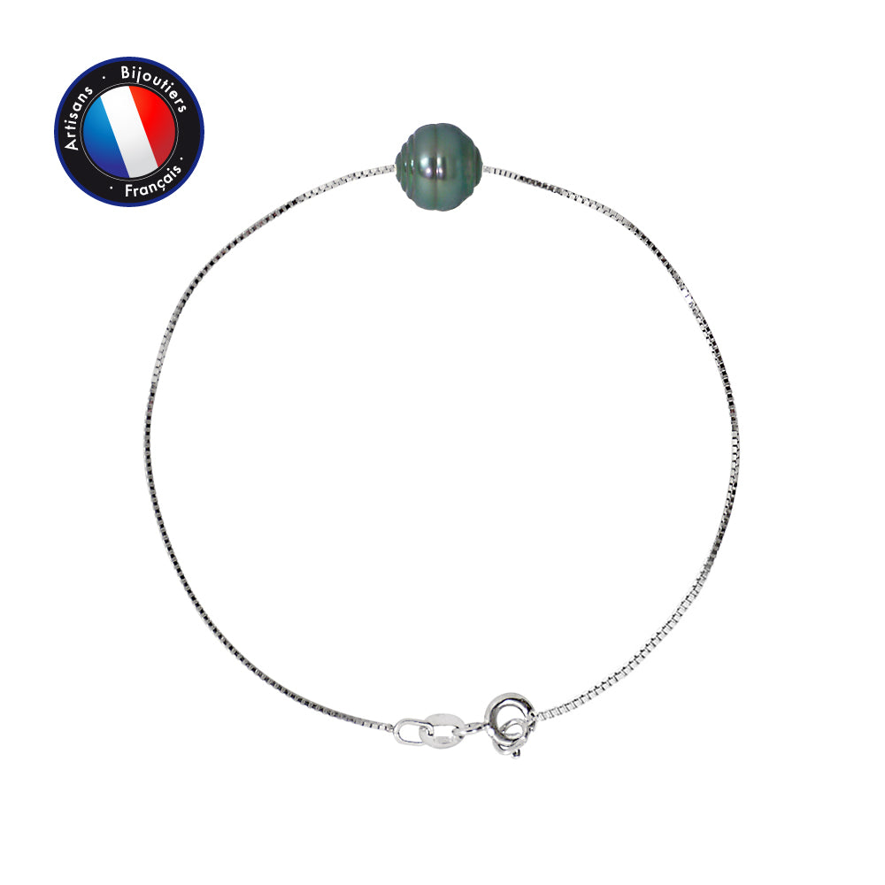 Bracelet en argent 925/1000 avec Perle de Culture de Tahiti