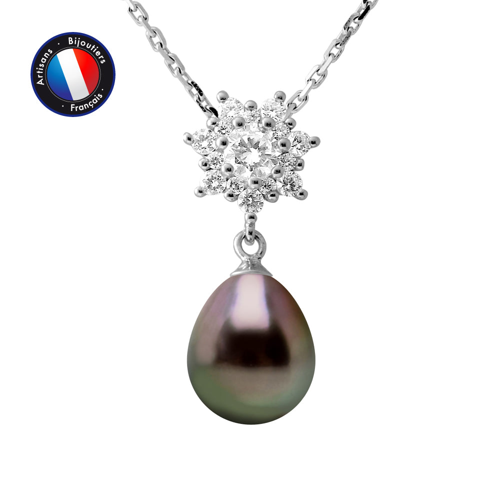 Collier en Argent 925/1000 avec Perle de Tahiti.